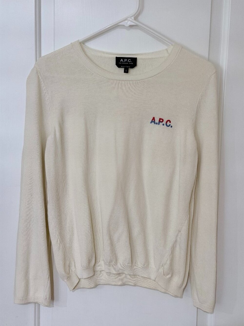 APC Women Knitted Sweatshirt, Cream Color, Size S